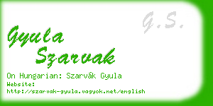 gyula szarvak business card